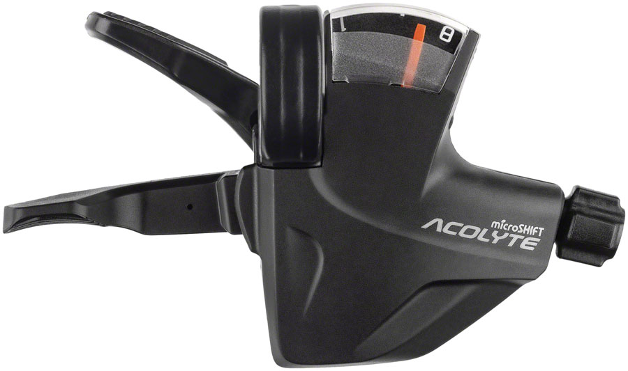 microSHIFT Acolyte Quick Trigger Pro Right Shifter - 1x8 Speed, Gear Indicator, Black, Acolyte Compatible Only






