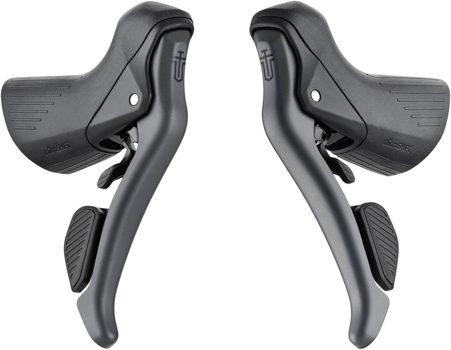 microSHIFT Sword Drop Bar Shifter/Brake Lever Set - 2x, 10-Speed, Sword Compatible, Gray, Version B