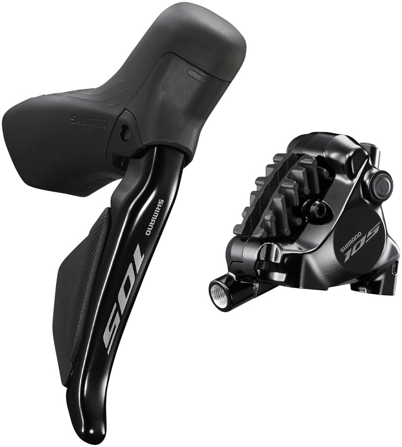 Shimano 105 ST-R7170-RE Di2 Shift/Brake Lever with BR-R7170 Hydraulic Disc Brake Caliper - Rear, 12-Speed, Flat Mount, Black
