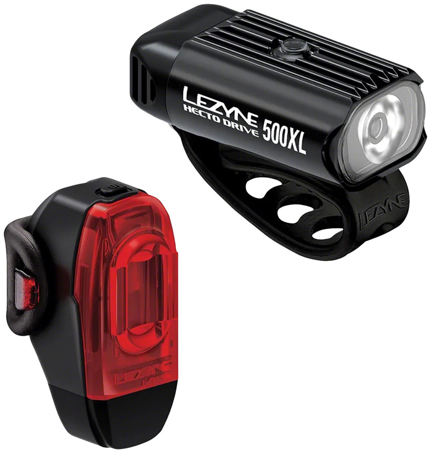 Lezyne Hecto Drive 500XL/KTV Drive+ Headlight and Taillight Set - Black 