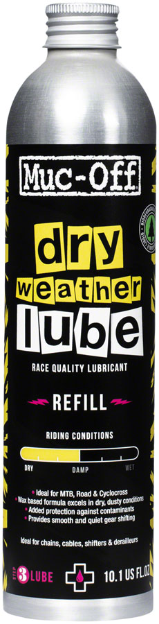 Muc-Off Bio Dry Bike Chain Lube - 300ml, Aluminum Refill Bottle 