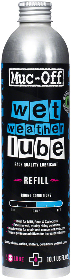 Muc-Off Bio Wet Bike Chain Lube - 300ml, Aluminum Refill Bottle 