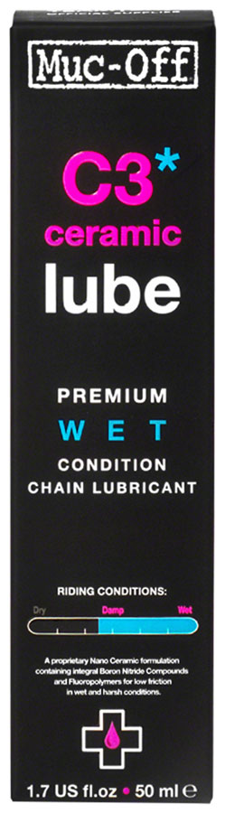 Muc-Off C3 Wet Ceramic Bike Chain Lube - 50ml, Drip 