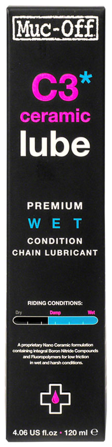 Muc-Off C3 Wet Ceramic Bike Chain Lube - 120ml, Drip 