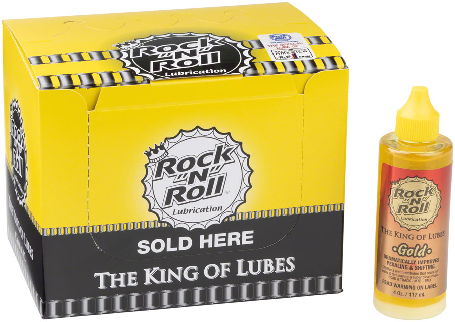 RockNRoll Gold Bike Chain Lube 4oz, Drip, POP Box of 12