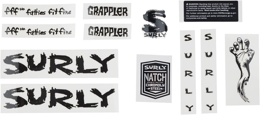 Surly Grappler Decal Set - Black 