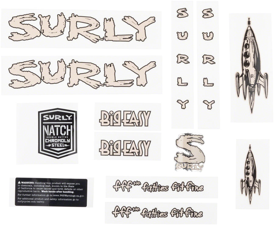Surly Big Easy Frame Decal Set - Tan 