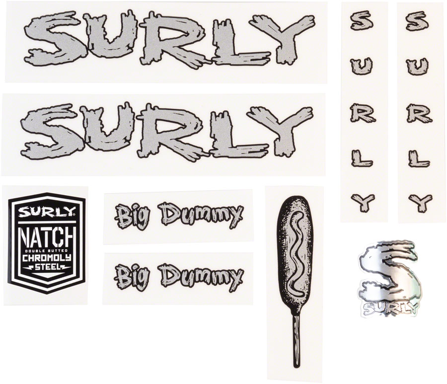 Surly Big Dummy Frame Decal Set - Metallic Silver 
