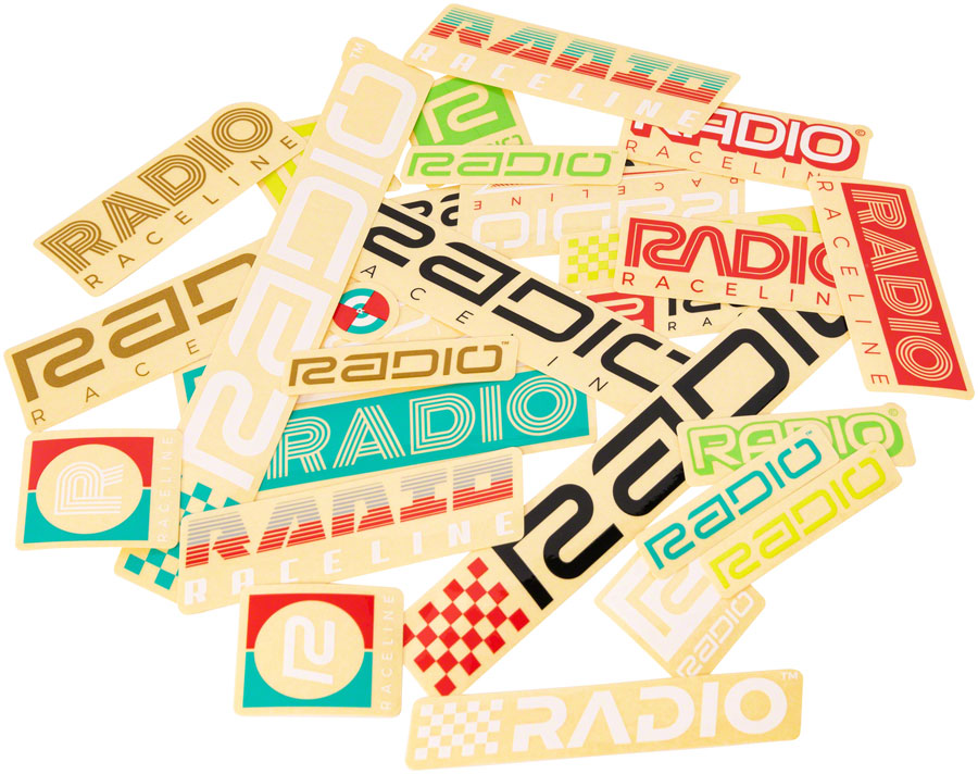 Radio Raceline Sticker Pack - 28 Pieces, Assorted 