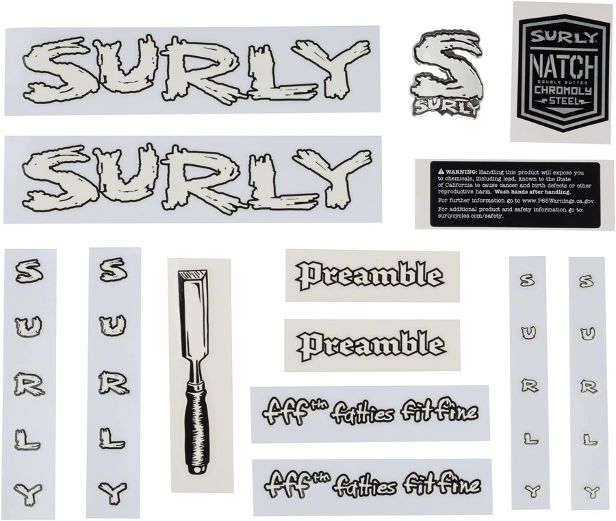 Surly Preamble Decal Set - White 