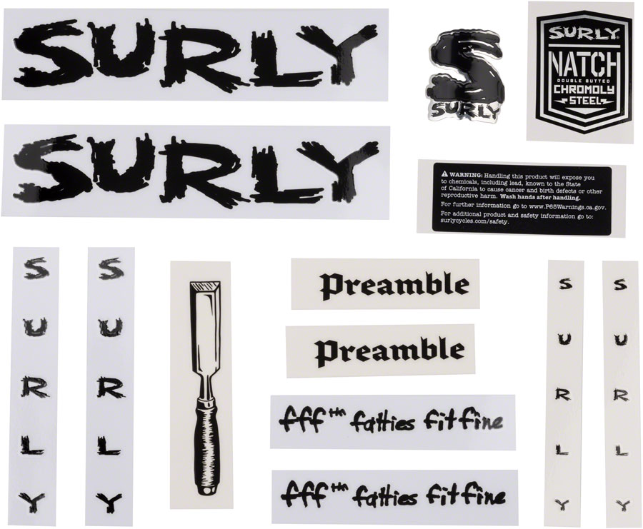 Surly Preamble Decal Set - Black 