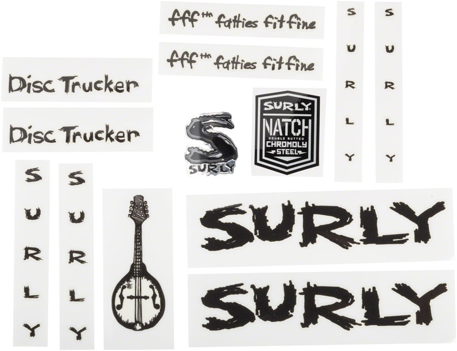 Surly Disc Trucker Decal Set - Metallic Black 