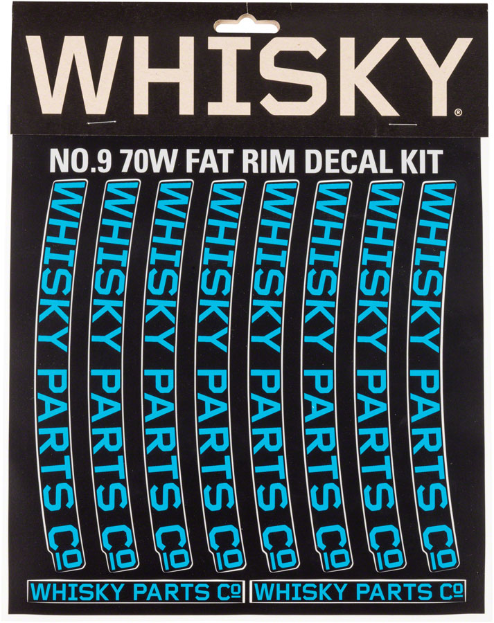 WHISKY 70w Rim Decal Kit for 2 Rims Cyan 