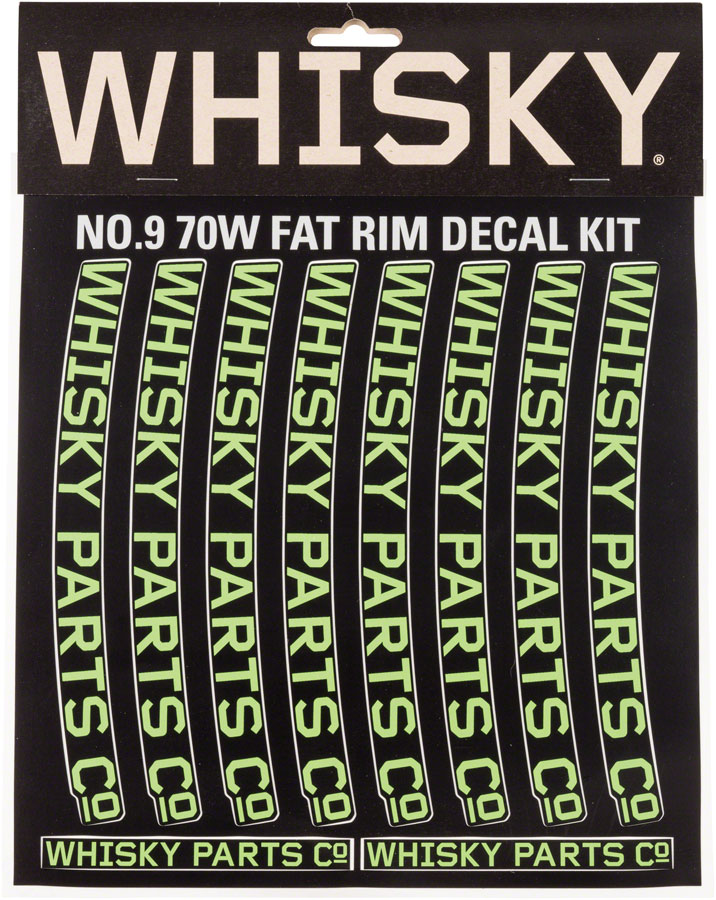 WHISKY 70w Rim Decal Kit for 2 Rims Lime Green 