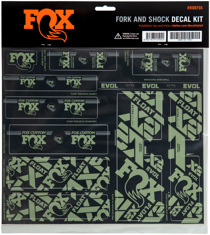 FOX Fork and Shock Decal Kit - Pistachio 