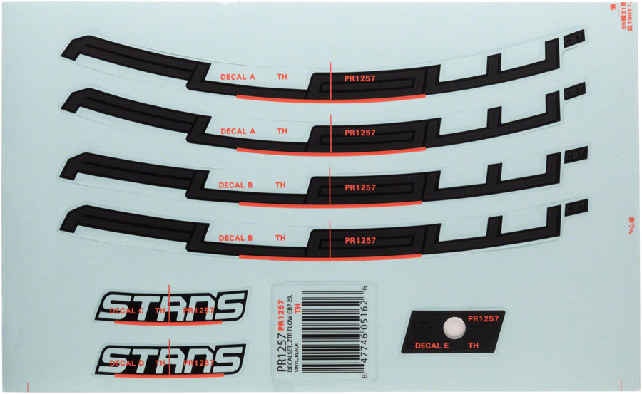 Stan's Flow CB7 Rim Decal - 29", Black, Set