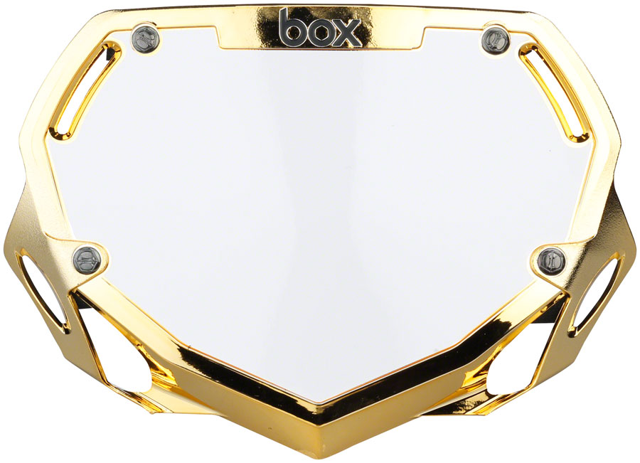 BOX Two Number Plate Large Gold/Chrome