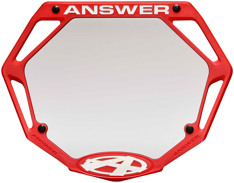 Answer BMX 3D Pro Number Plate - Red