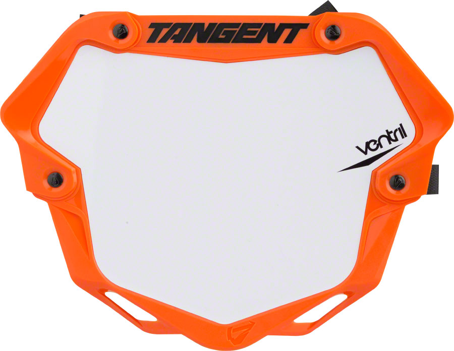 Tangent Pro Ventril 3D Number Plate - Neon Orange/White