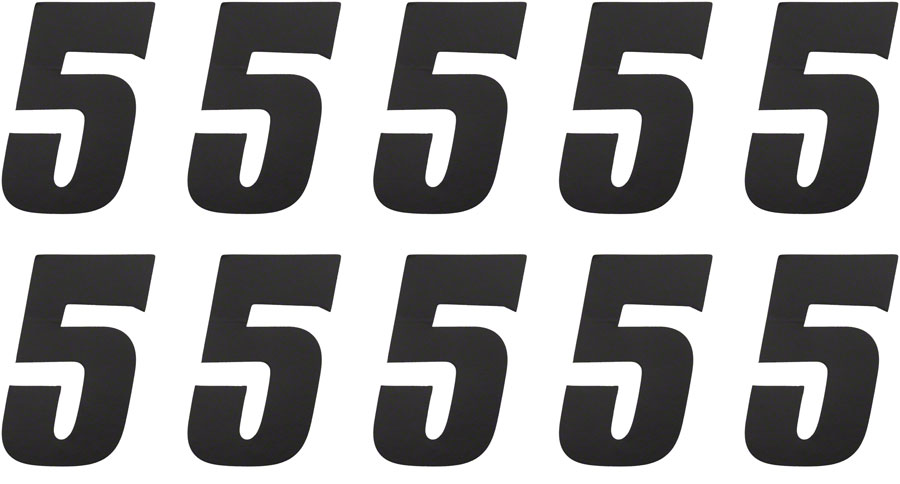 Tangent # 5 Side Plate Numbers - 10/Pack, Black 