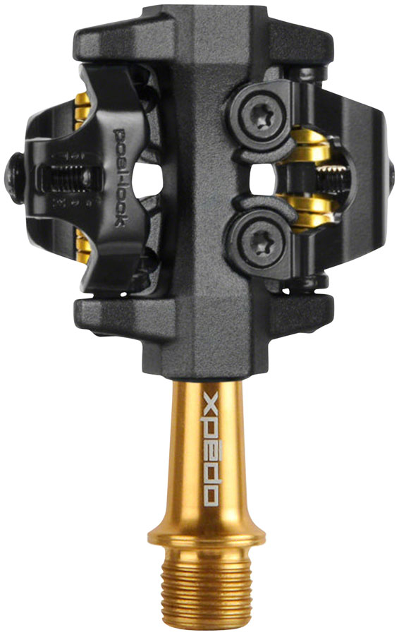 Xpedo CXR Pro Pedals Dual Sided Clipless, Titanium, 9/16", Black/Gold