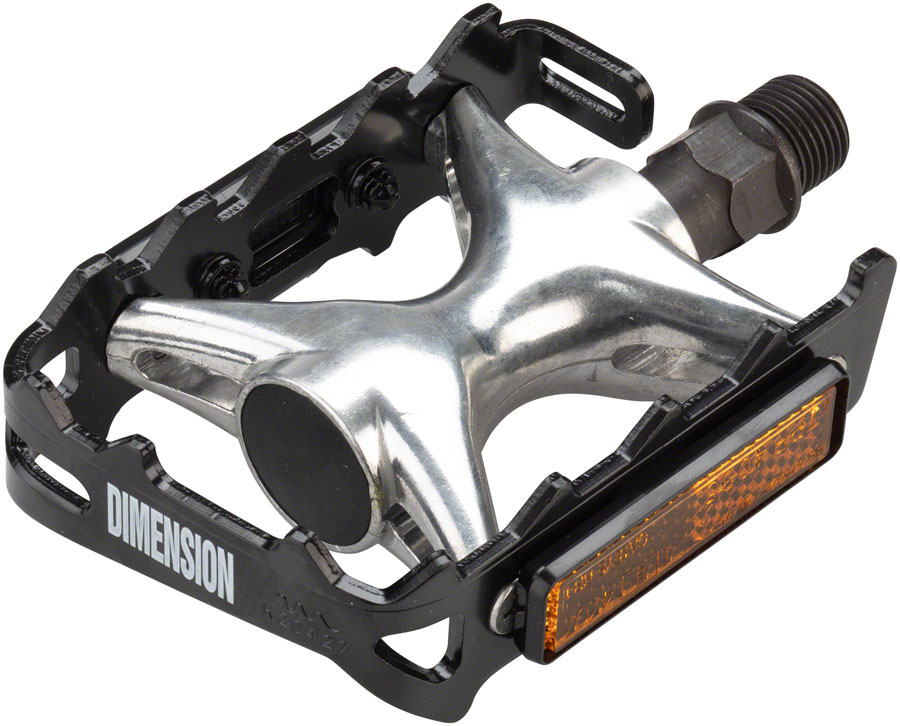 Dimension Mountain Compe Pedals - Platform, Aluminum, 9/16", Black/Silver 