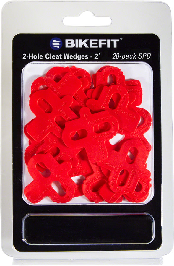 BikeFit Cleat Wedge - MTB/SPD Compatible, 2-Hole, 2 Degree, 20-Pack