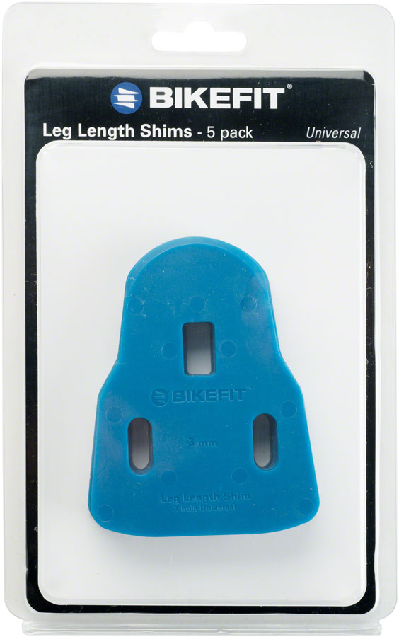 BikeFit Leg Length Shims - Universal Look/Time/Shimano SL Compatible, 3-Hole, 3mm,5-Pack






