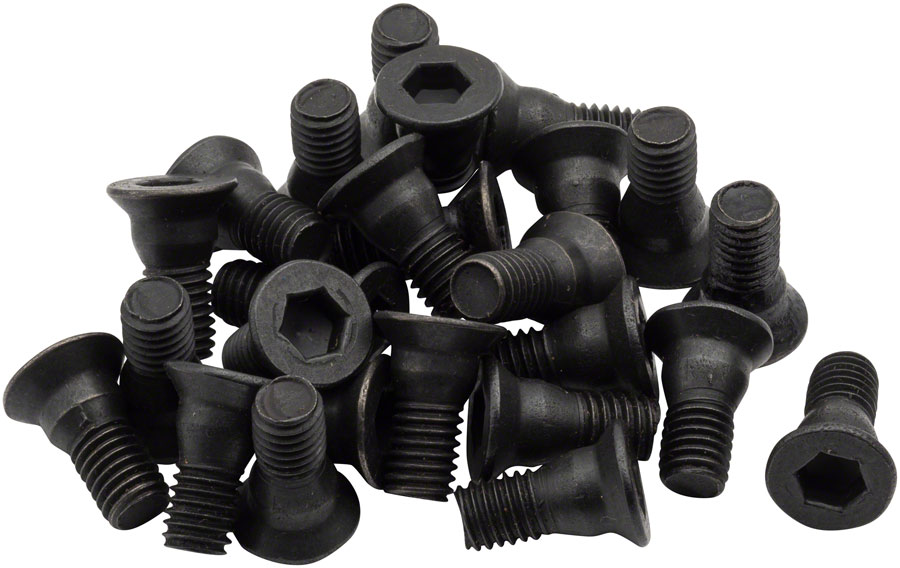 BikeFit Cleat Screws, 25-Pack, 12mm, SPD / MTB Compatible, Countersunk, 4mm Hex, M5 X 0.8 