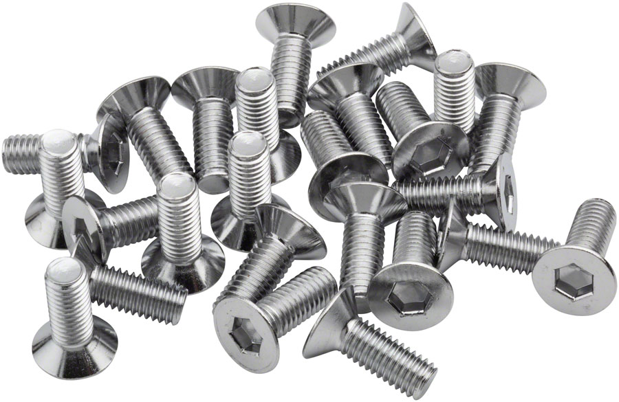 BikeFit Cleat Screws, 25-Pack, 14mm, SPD / MTB Compatible, Countersunk, 4mm Hex, M5 X 0.8 