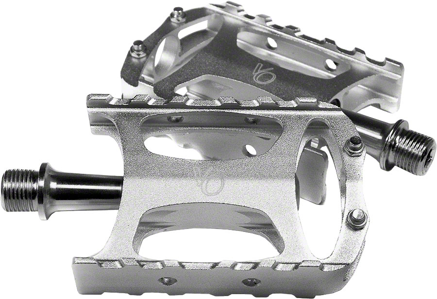 orange metal bike pedals