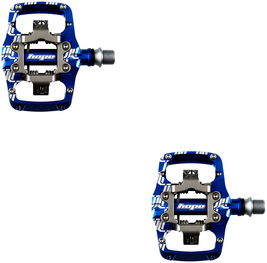 Hope Union TC Pedals - Dual Sided Clipless with Platform, 9/16", Blue