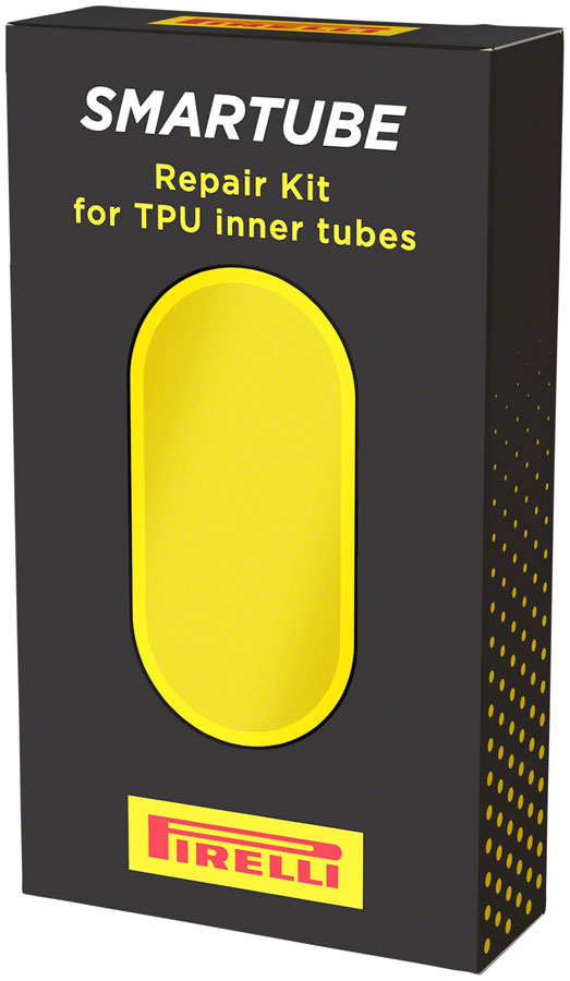 Pirelli SmarTUBE Patch Kit - 10 Patches with Glue, Yellow, Black Valve






