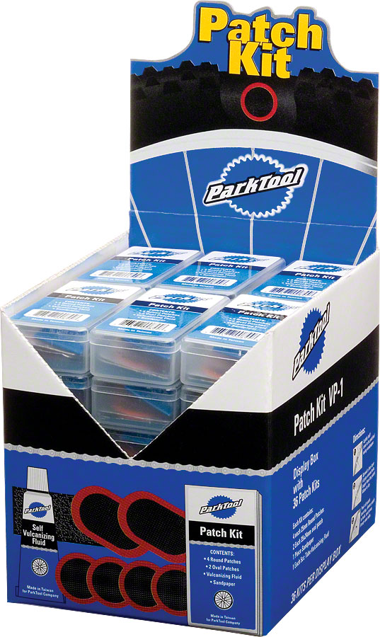 Park Tool Vulcanizing Patch Kit: Display Box with 36 Individual Kits