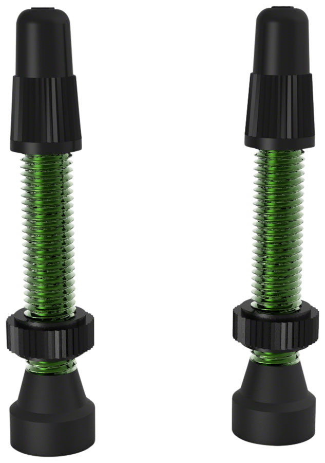 WTB Aluminum TCS Tubeless Valves: 46mm, Green, Pair