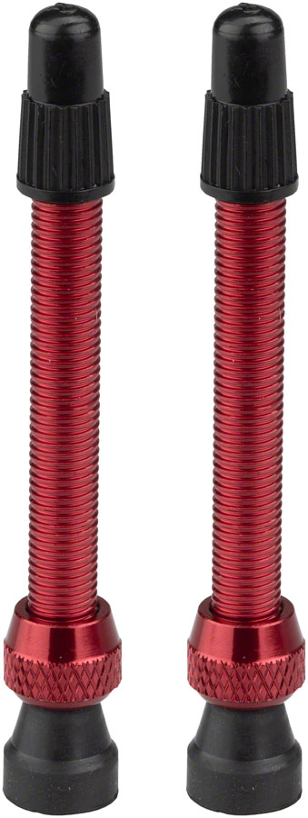 Stan's Alloy Valve Stems - 55mm, Pair, Red