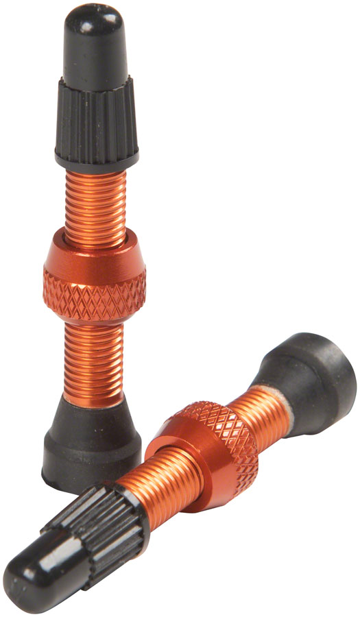 Stan's Alloy Valve Stems - 35mm, Pair, Orange