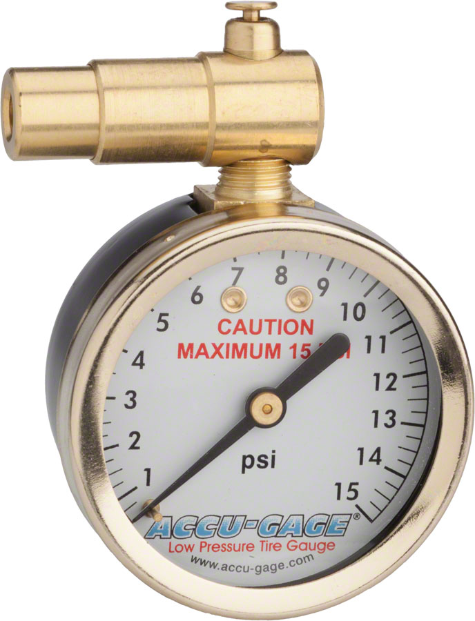 Meiser Presta-Valve Dial Gauge with Pressure Relief: 15psi