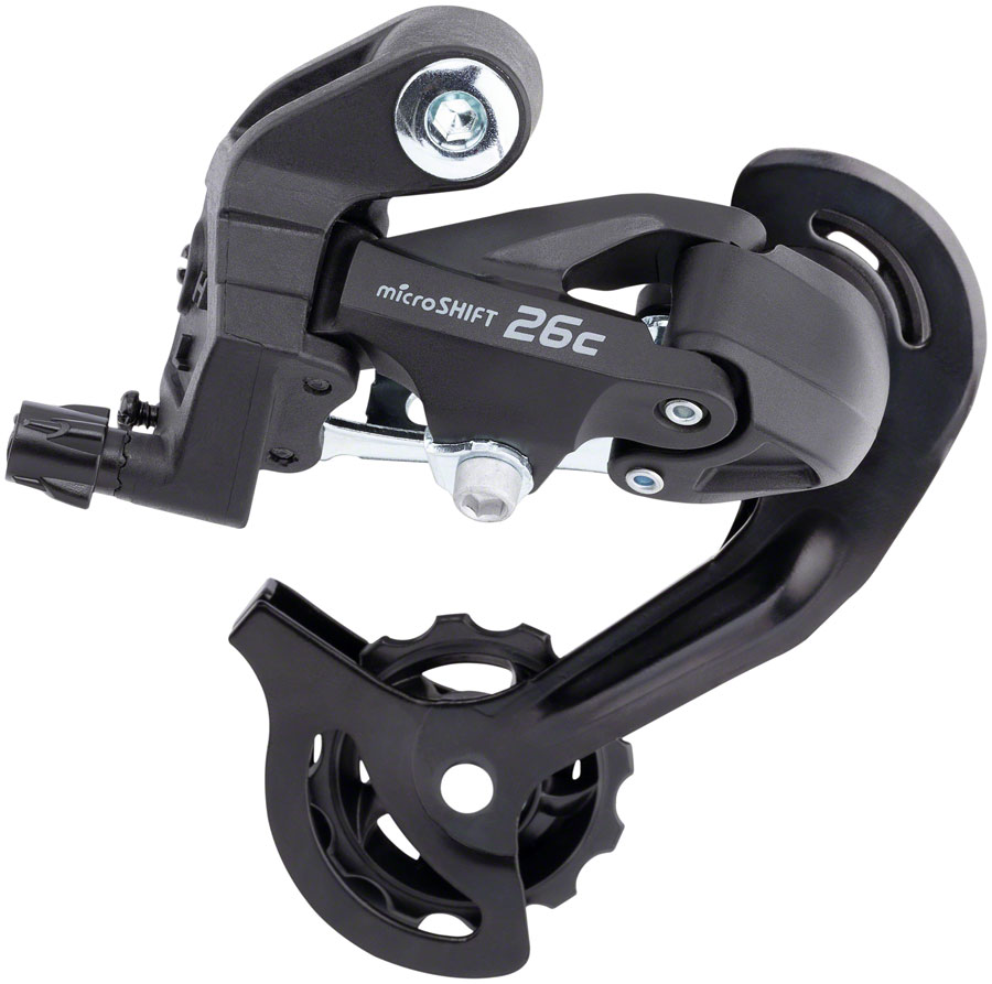 microSHIFT M26C Rear Derailleur - 7/8 Speed, Short Cage, for 13-34t Freewheel, Black 