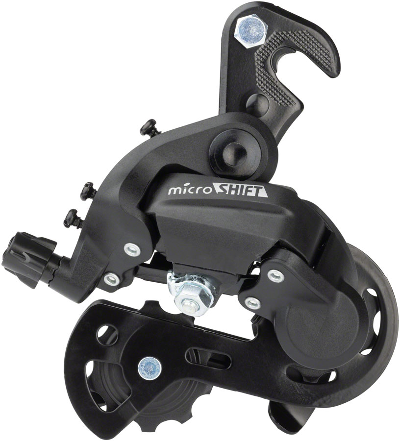 microSHIFT M21 Rear Derailleur - 6,7 Speed, Super Short Cage, Dropout Claw Hanger, Black 