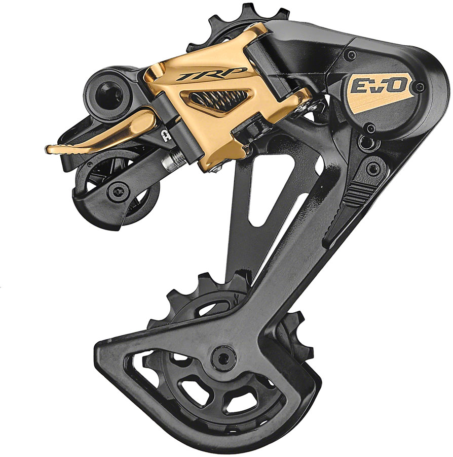 TRP RD-M9050-L EVO12 Rear Derailleur - 12-Speed, Long Cage, 52t Max, Clutched, Carbon Outer Cage, Black/Gold 