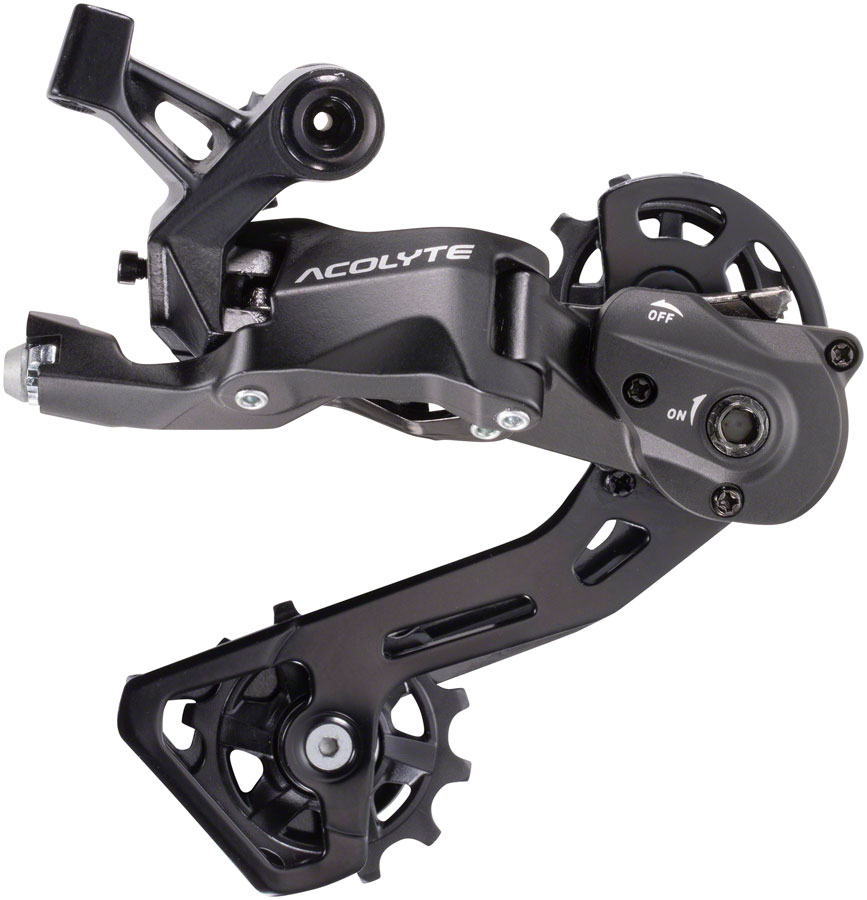 microSHIFT Acolyte SpringLock Rear Derailleur - 8 Speed, Medium Cage, Black, SpringLock Chain Retention






