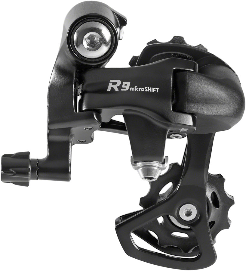 microSHIFT R9 Rear Derailleur - 9-Speed, Short Cage, Shimano Road Compatible, Black