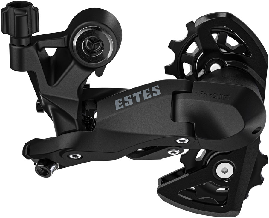 microSHIFT Estes Rear Derailleur - 7/8/9-Speed, Super Short Cage, 28-32t Max Cog, 11-14t Min Cog, 21t Capacity, Black