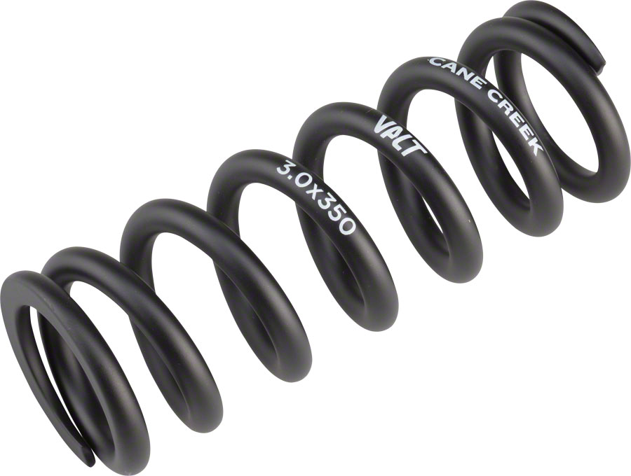 Cane Creek VALT Lightweight Steel Coil Rear Shock Spring, 3.00"/76mm x 350lb, Black 