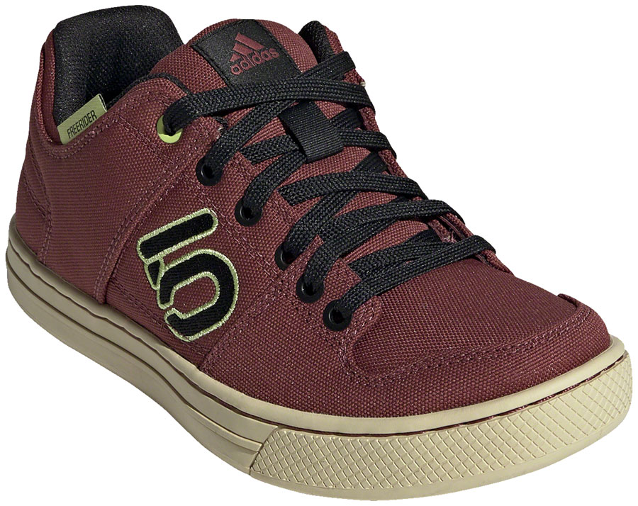 Five Ten Freerider Canvas Flat Shoes - Women's, Quiet Crimson/Core Black/Pulse Lime, 10 