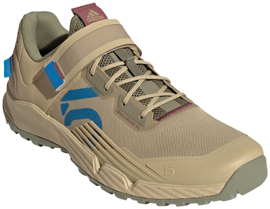 Five Ten Trailcross Mountain Clipless Shoes - Men's, Beige Tone/Blue Rush/Orbit Green, 11 