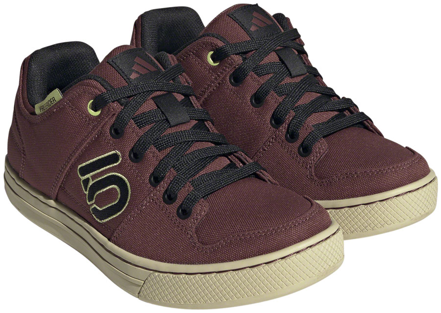 Five Ten Freerider Canvas Flat Shoes - Women's, Quiet Crimson/Core Pulse Lime, 8.5 