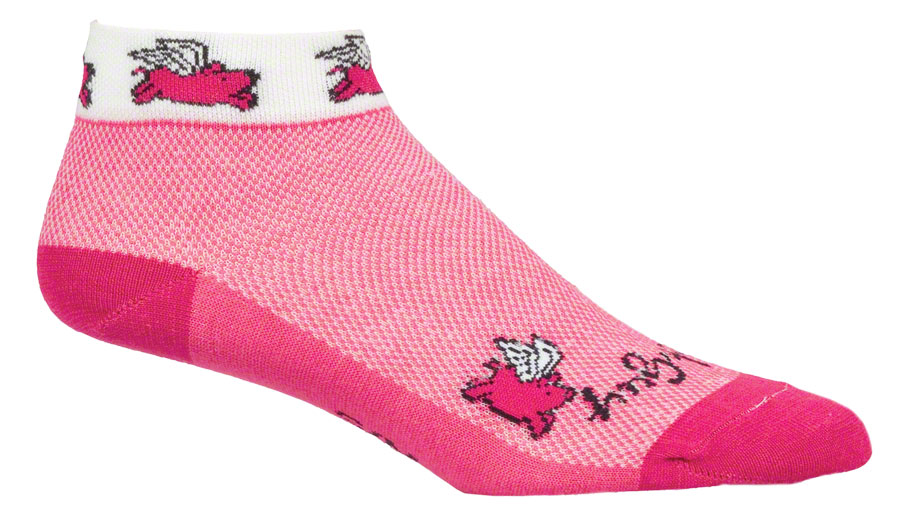 SockGuy Classic Flying Pigs Socks - 1", Pink, Women's, Small/Medium