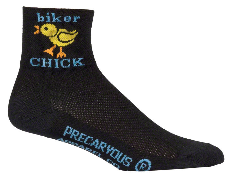 SockGuy Classic Biker Chick Socks - 3", Black, Women's, Small/Medium